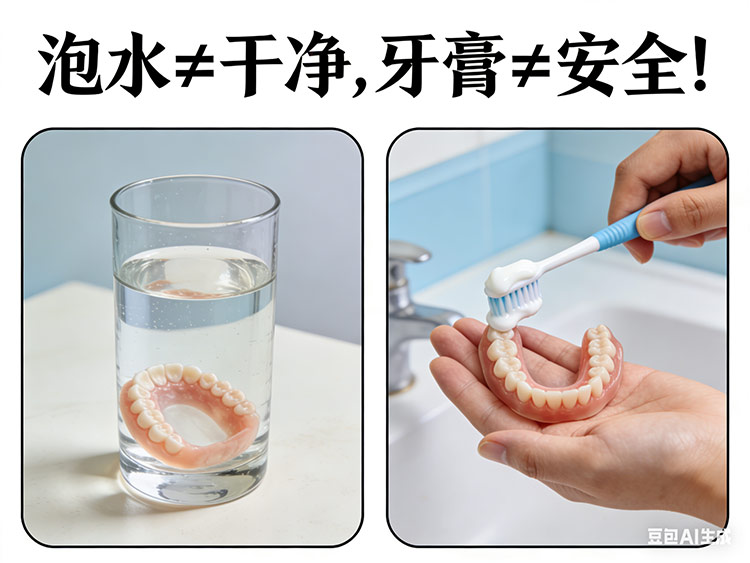 老年人義齒維護誤區大盤點：泡水≠干凈，牙膏≠安全！